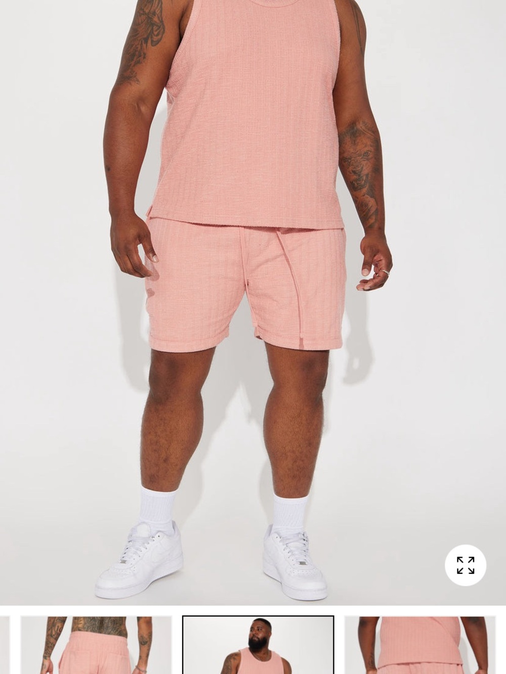 Fashion Nova Men's Light Pink Waffle Drawstring Athletic Shorts